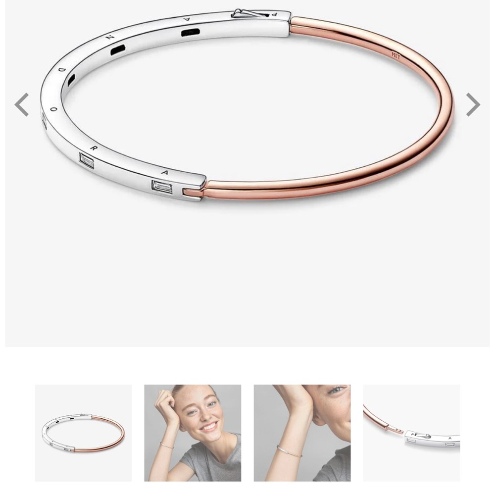 Pandora signature two tone I-D bangle Size 1